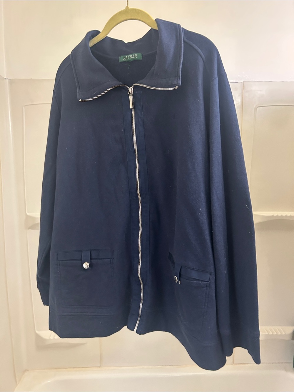Ralph Lauren Navy Full-Zip Women's Sweater Jacket